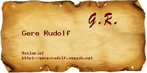 Gere Rudolf névjegykártya