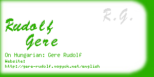 rudolf gere business card